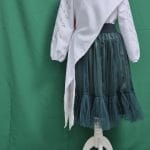 Set prosoape lungi pentru nănași cu broderie trandafiri alb-bej și dantelă Alintuș